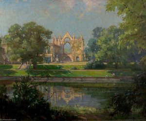 Newstead Abbey From The East, Nottinghamshire (eagle Pond, Newstead Abbey) — Arthur Spooner