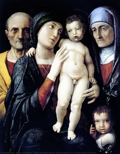 Vergine Con Il Bambino Con San Giovanni Battista, San Zaccaria E Sant'elisabetta — Andrea Mantegna