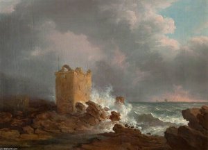 Broughty Castle, During A Storm — Alexander Nasmyth