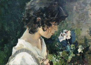 Fata Italiană Cu Flori — Joaquín Sorolla