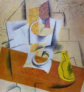 Komposition. Eine Schüssel Früchte Und Eine Scheibe Birne — Pablo Picasso
