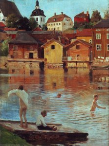 Boys Swimming In The Porvoo River — Albert Edelfelt