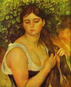 Título Traducido: Girl Braiding Her Hair (suzanne Valadon) — Pierre-auguste Renoir