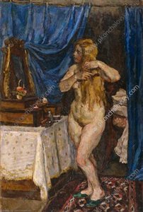 Model With Red Hair In The Mirror — Pyotr Konchalovsky