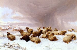 Sheep In Winter — Thomas Sidney Cooper
