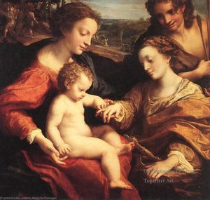 The Mystic Marriage Of St. Catherine — Antonio Alegri Da Korėdžo