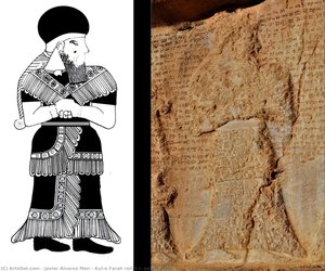 Kul-e Farah Relief I, Detail Of Hanni Of Ayapir With Line Drawing — Javier Álvarez Mon