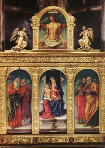 Virgin Enthroned With The Child On Her Knee (polyptych) — Bartolomeo Vivarini