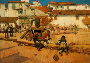Fishermen At Funchal, Maderia, Portugal — Frank Brangwyn