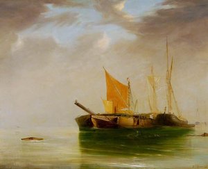 Morning Mist On The Orwell — Frederick George Cotman