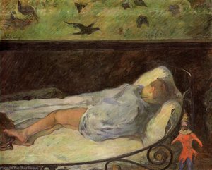 Young Girl Dreaming (also known as Study of a Child Asleep, the Painter's Daughter, line, rue Carcel)
