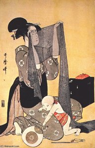 Women Making Dresses (left Panel) — Kitagawa Utamaro