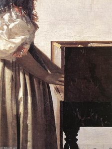 La Dama Apoyada En Un Virginal (detalle) — Johannes Vermeer