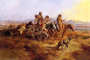 Indian Women Moving — Charles Marion Russell