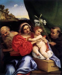 La Virgen Y El Niño Con San Jerónimo Y San Nicolás De Tolentino — Lorenzo Lotto