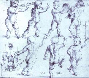 Putti Bailando Y Haciendo Música — Albrecht Dürer