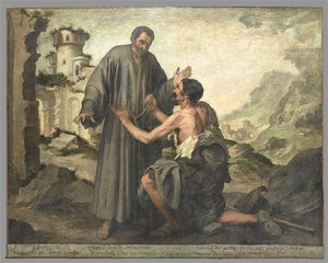 El Hermano Junipero Y El Pobre — Bartolomé Esteban Murillo