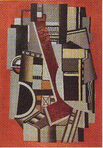 Componenti Meccaniche Su Sfondo Rosso — Fernand Léger