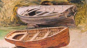 Boats At Caernarvon — Frederick William Hayes