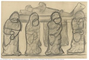 Sketch Of The Philippe Pot Monument In The Louvre — Paula Modersohn-becker