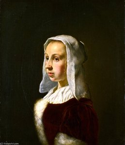 Portrait Of The Artist's Wife, Cunera Van Der Cock — Frans Van Mieris