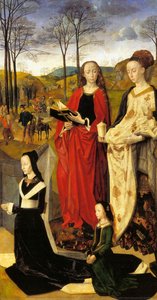 Det Portinari Altarpejs Højre Sidepanel, St. Mary Magdalen Og St. Margaret Med Maria Baroncelli Og Datter Margherita Portinari — Hugo Van Der Goes