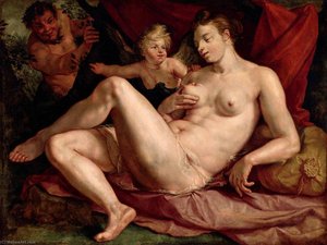 Vénus Et L'amour Épiés Par Un Satyre, Dit Autrefois Jupiter Et Antiope Alternative Title(s) Jupiter Et Antiope — هندريك غولتزيوس