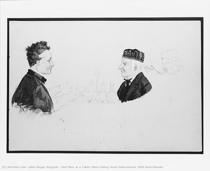 Two Men At A Table, Man Eating (from Switzerland 1869 Sketchbook) — John Singer Sargent