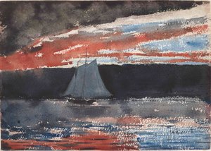 El Velero Al Atardecer — Winslow Homer