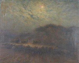 Troupeau Au Clair De Lune — Gaston Guignard