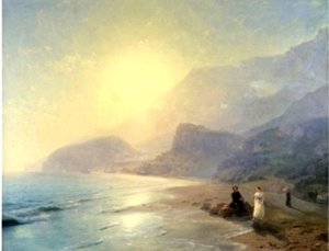 Pouchkine Et La Comtesse Raevskaïa Au Bord De La Mer Près De Gurzuf Et Partenit — Ivan Aïvazovski