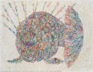Herring Transforms Into A Human Face With Glowing Eyes — Wu Jian’an