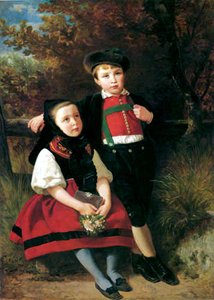 Kinder In Schwäbischer Tracht — Emanuel Gottlieb Leutze