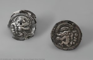 Recuay Dragon Silver Earrings — Chimú Culture