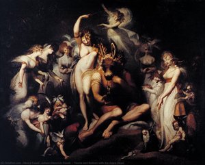 Titania Og Bottom Med Æssehovedet — Henry Fuseli