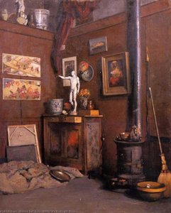 Interior Of A Studio With Stove — Gustave Caillebotte