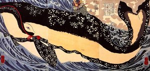 Musashi On The Back Of A Whale — Utagawa Kuniyoshi