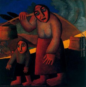 Bauernfrau Mit Eimern Und Kind — Kasimir Sewerinowitsch Malewitsch