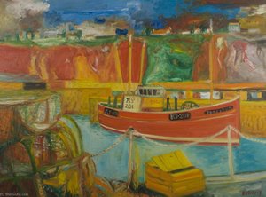 Fishing Boat 'poseidon' In Harbour — John Bellany