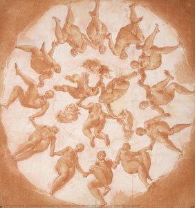 Dance Of The Hours And Three Putti With Cornucopiae — Francesco Primaticcio