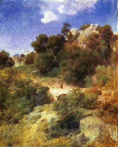 Pont Dans Un Paysage De Montagne — Arnold Böcklin