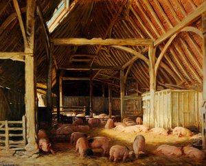 Pigs In A Barn — Frederick William Elwell