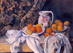 Still Life With A Curtain. Ca1895, Eremi — Paul Cézanne