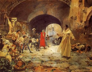 Spanischer Pater Jofré, Der Einen Wahnsinnigen Verteidigt — Joaquín Sorolla Y Bastida