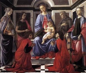 Madonna Und Kind Mit Sechs Heiligen — Sandro Botticelli