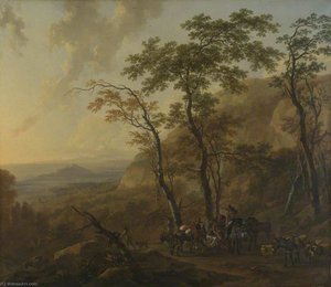 Mountainous Landscape With Muleteers — Nicolaes Pietersz Berchem