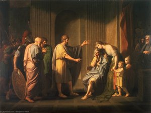 Cleombrotus Ordered Into Banishment By Leonida Ii King Of Sparta — Benjamin West