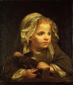 Girl With A Capuchin — Jean-baptiste Greuze