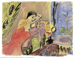 Two Lying Nudes — Hermann Max Pechstein