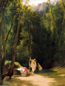 Bathers In Terni Park — Carl Blechen